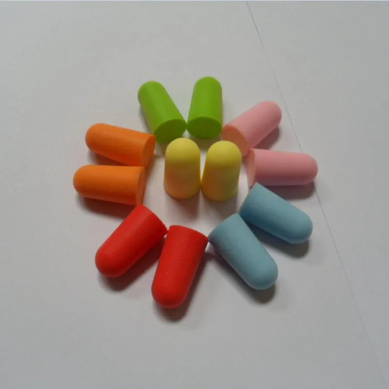 1000pcs /lot Color Soft Noise Proof Earplug Sponge Foam Noise Reduction Earplugs Travel Sleep Hearing Protection YES001