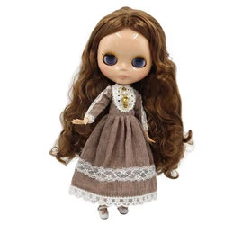 ICY DBS Blyth doll 1/6 bjd Tan skin joint body Dark brown hair. NO.0623