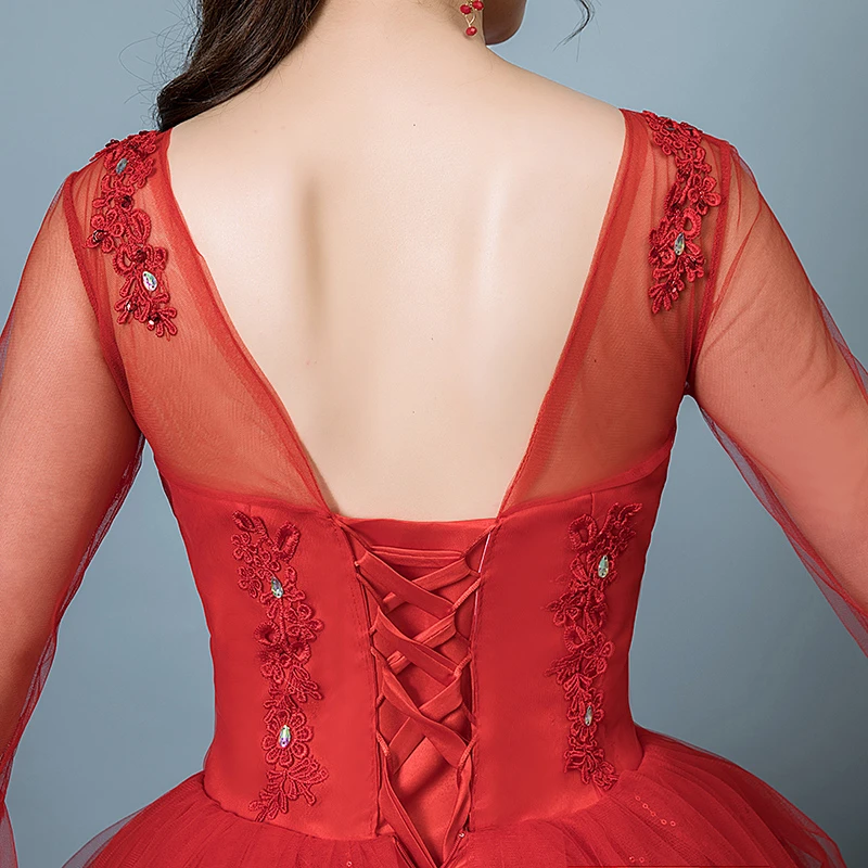 VLNUO NISA Simple Red Abito Da Sposa Scollo A Barca Manicotto Pieno Backless Più Il Formato Su ordine A Buon Mercato Abito Da Sposa Abiti noiva