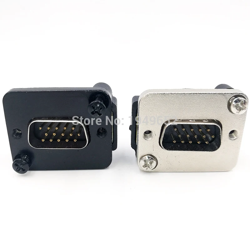 DB15 data cable connector plug VGA Plug Panel mounting D type connector 3 row 15pin port socket female Male adapter DP15