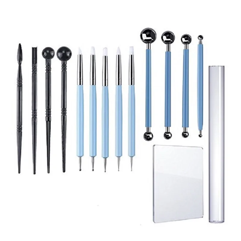 15Pcs Carving Modeling Tool Set Including Ball Stylus Clay Sculpting Tools, Dual-Ended Design Pottery Tools, Ball Rod