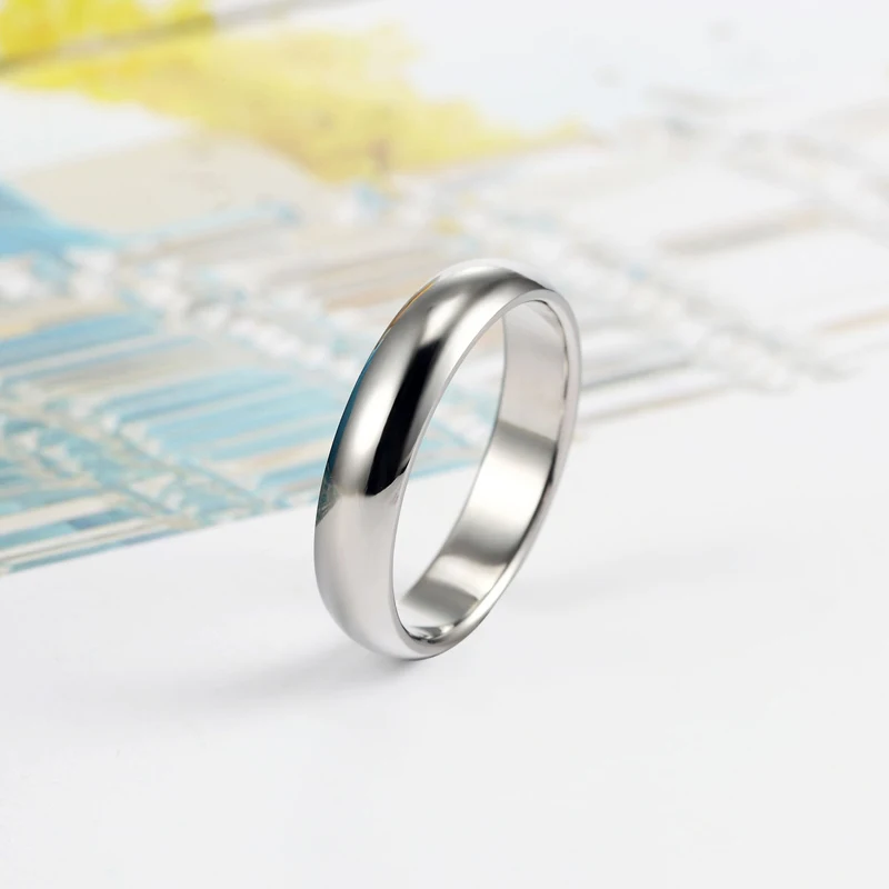 Best Selling High Quality Titanium Steel Highly Polished Ring Gold Silver Color Shiny Succinct Womens Girls Ring Jewelry