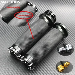 Motorcycle Grips 1.25'' Rubber Handle Grips Handle Bar Grips For Harley Sportster 883 1200 Cruiser Bobber Touring Dyna Softail