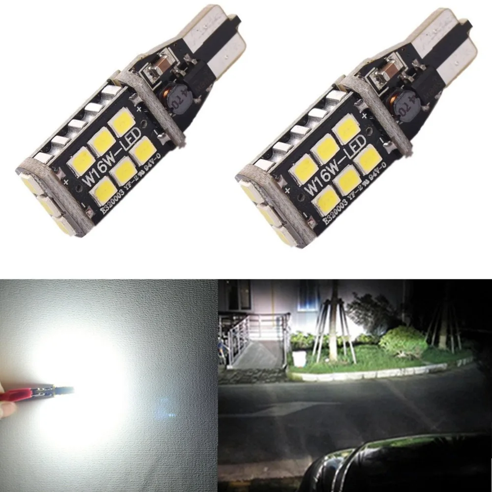 CANBUS Error Free 921 912 906 T15 800 Lumens 6000K White High Power 2835 15-SMD LED Lights Bulbs for Back Up Reverse Light