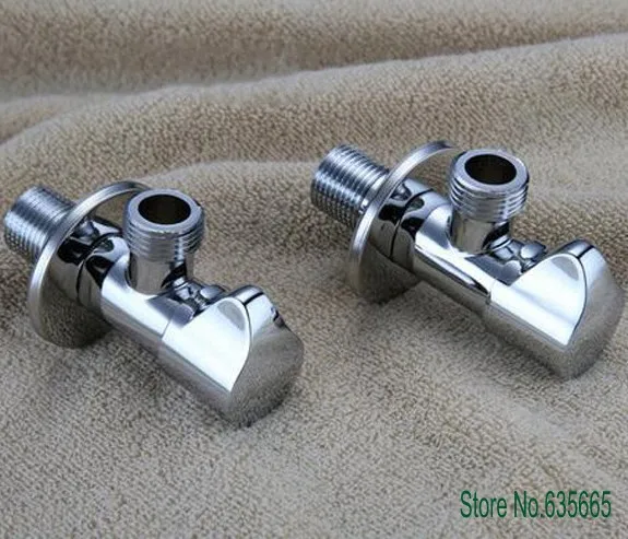 

2pcs Modern Brass Chrome G1/2 Angle Valve Wall Mounted Bathroom Kitchen Faucet Accessories Hot Cold Water Tap Sanitary
