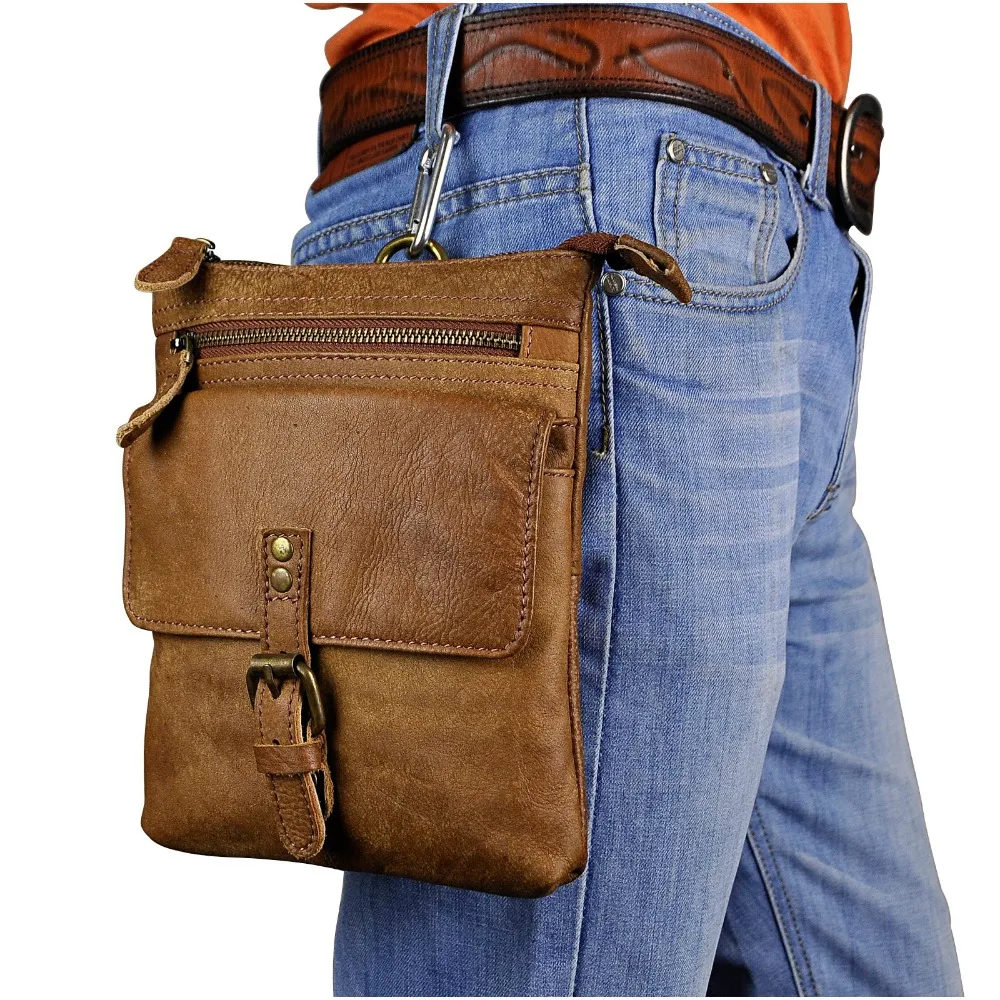 Fashion Leather Multifunction Hook Waist Pack Cross-body Bag 8\