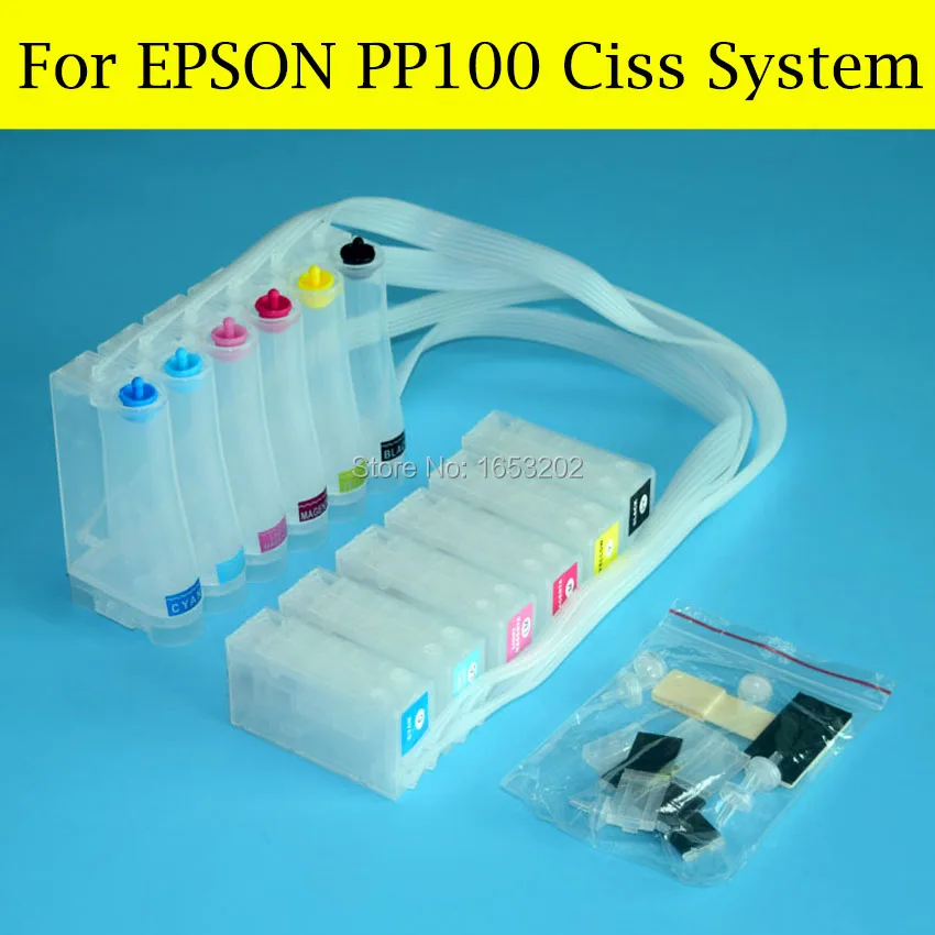 6 Color With PP-100 Chip Resetter For Epson PP50 PP100II PP-100II PP100AP PP100N PP-100N PP100 Ciss System