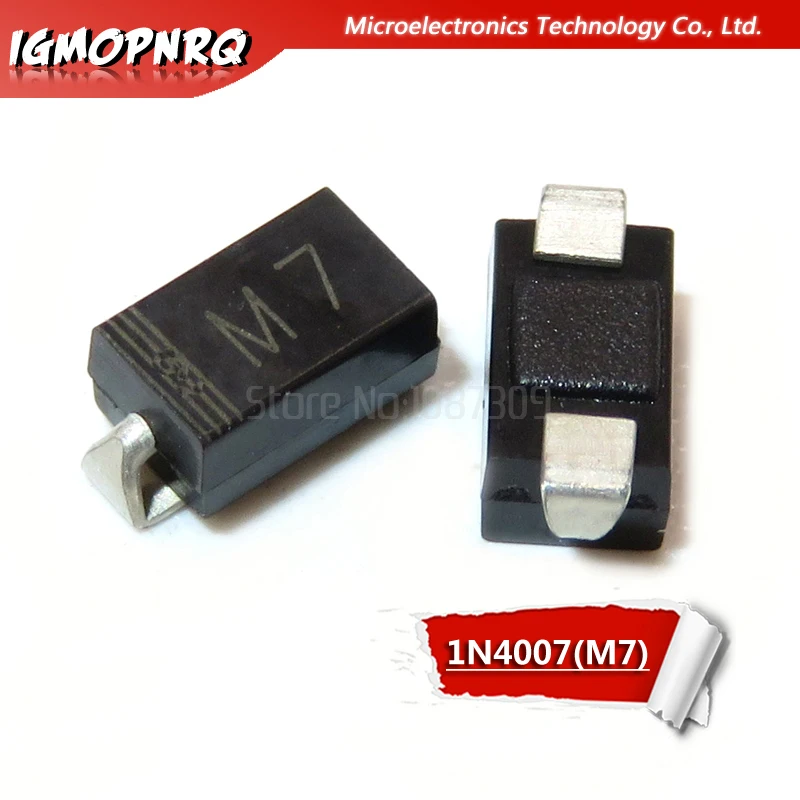 100PCS 1N4001 M1 1N4004 M4 1N4007 M7 FR107 RS1M FR207 RS2M HER108 US1M SF18 ES1J SF14 ES1D DO-214AC SMA Rectifier diode image 3
