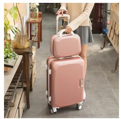 Wanita Wanita Bergulir Bagasi Koper 20 "24" 26 "Inch Bergulir Bagasi Troli koper Travel Bagasi Kasus Travel di atas Roda