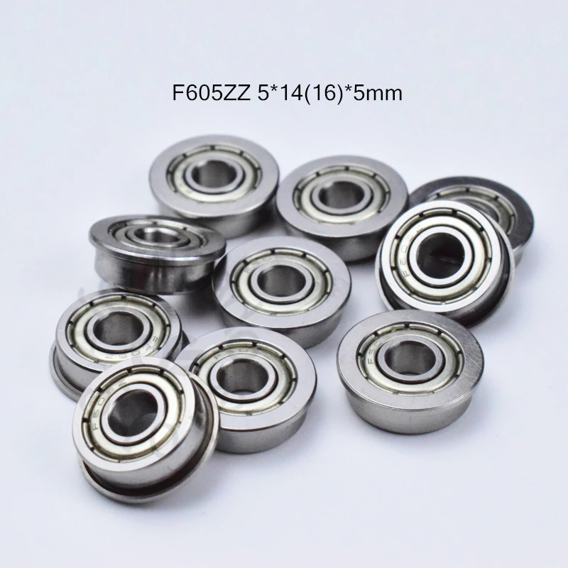 

F605ZZ 5*14(16)*5mm 10pieces free shipping bearing ABEC-5 605 Flange bearings chrome steel bearing F605 F605Z F605ZZ