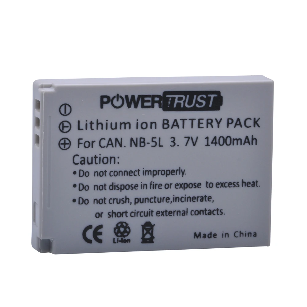 

1x 1400mAh NB-5L NB 5L NB5L Camera Battery For Canon S110 SX200 SX210 SX220 SX230 IS HS IXUS 850 870 800 860 990 SD 950 970