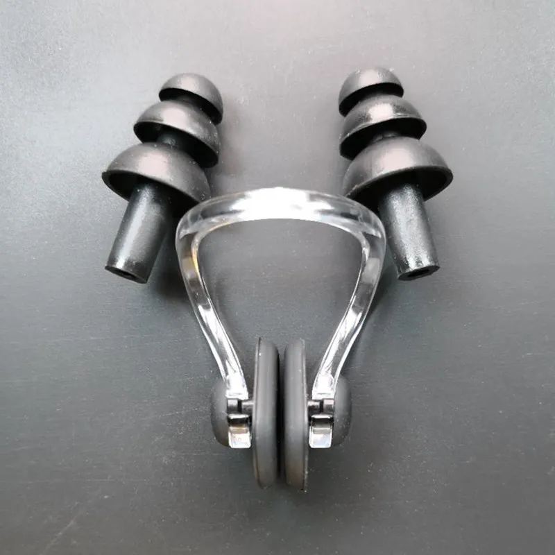 1 Set Waterproof Soft Silicone Swimming Set Nose Clip Ear Plug Earplug Protection