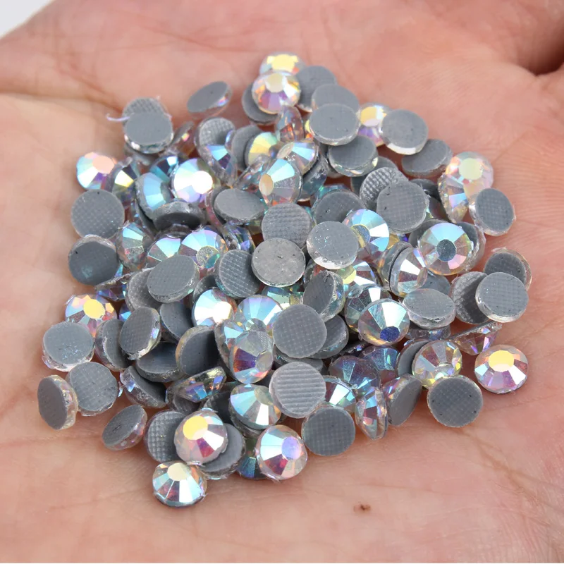 Factory Price Bulk Packing 500 Gross SS10 Glass Material Crystal AB gray glue bottom DMC Hotfix Rhinestones