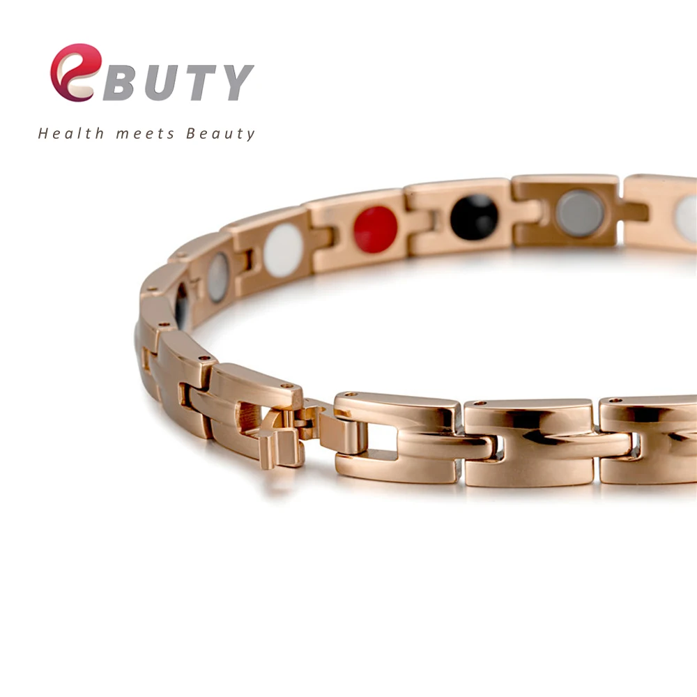 EBUTY Female Fashion Bracelet Magnetic Energy Bracelets Titanium Blood Pressure Accessory Health Gift With Box