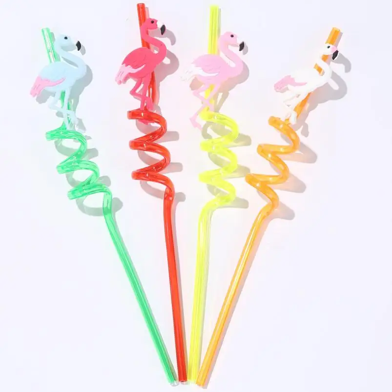 3D Party Bar Straws Creative Cute Flexible Plastic Cocktail Drinking Straw Hawaiian Party Decoration LX6966