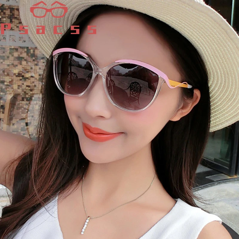 Psacss New Sunglasses Women Brand Designer Women's Beach Sun Glasses Vintage Strange Shape For Women Mirror Retro Oculos UV400