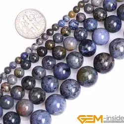 Natural Sunset Dumortierite Stone Semi Precious Blue Round Beads Selectable Size 4/6/8/10/12mm DIY Beads For Jewelry Making 15