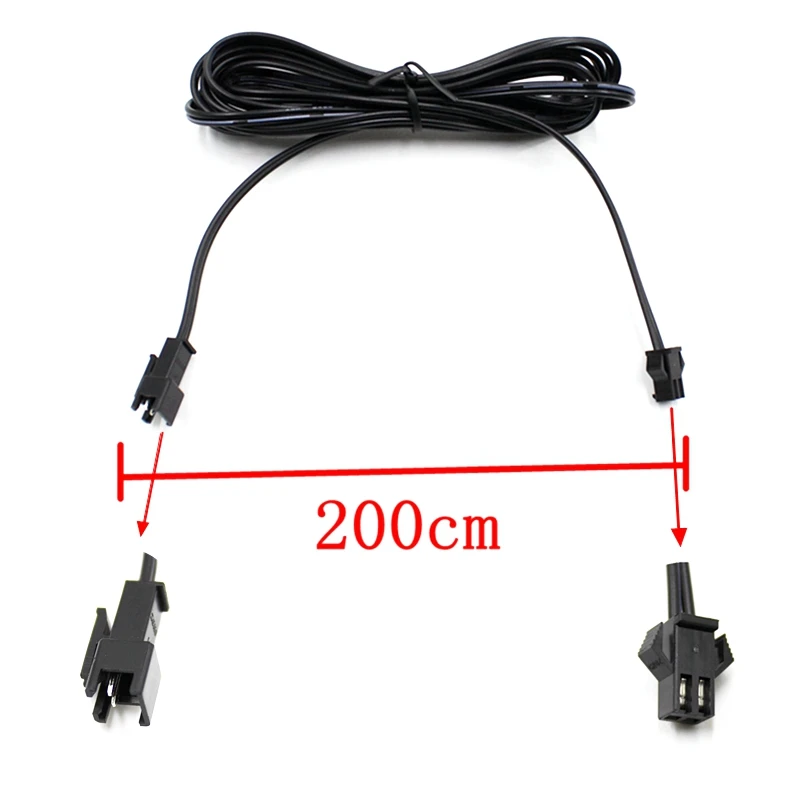 2Meter 2Pin SM Extended Wire Connecotor For EL Wire Electroluminescent Light