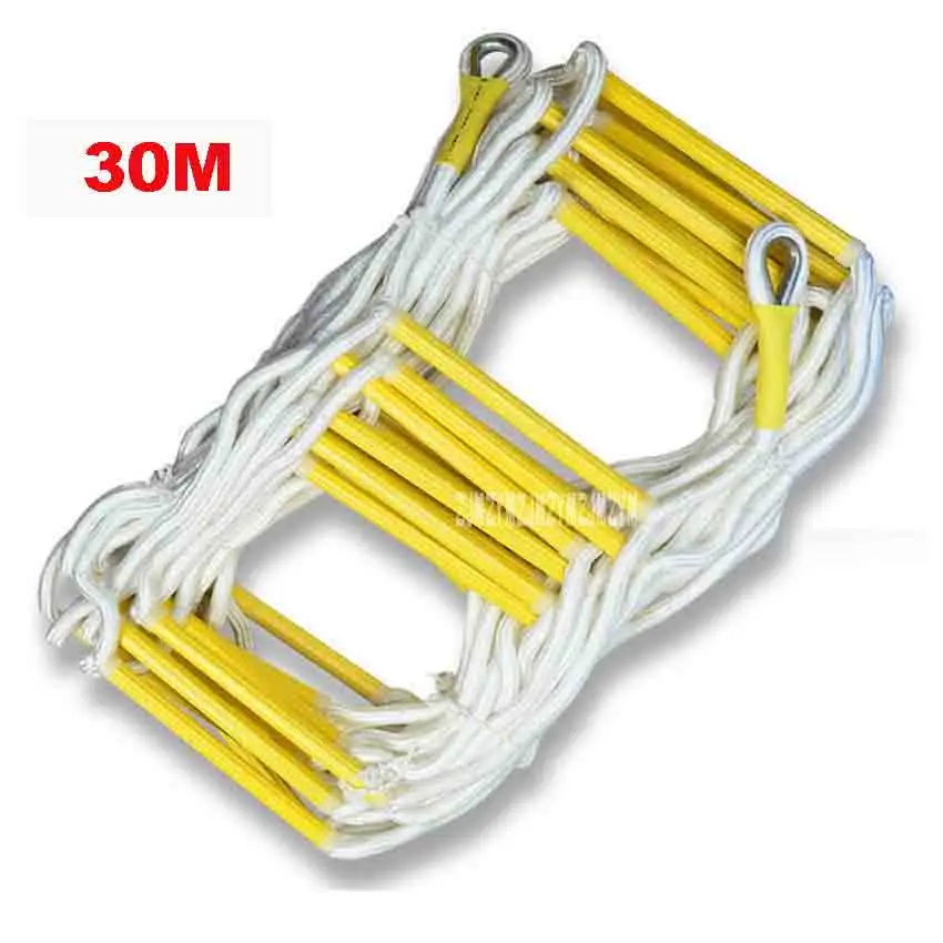 

30MRescue Rope Ladder 6-7th Floor Escape Ladder Emergency Work Safety Response Fire Rescue Rock Climbing Anti-skid Soft Ladder