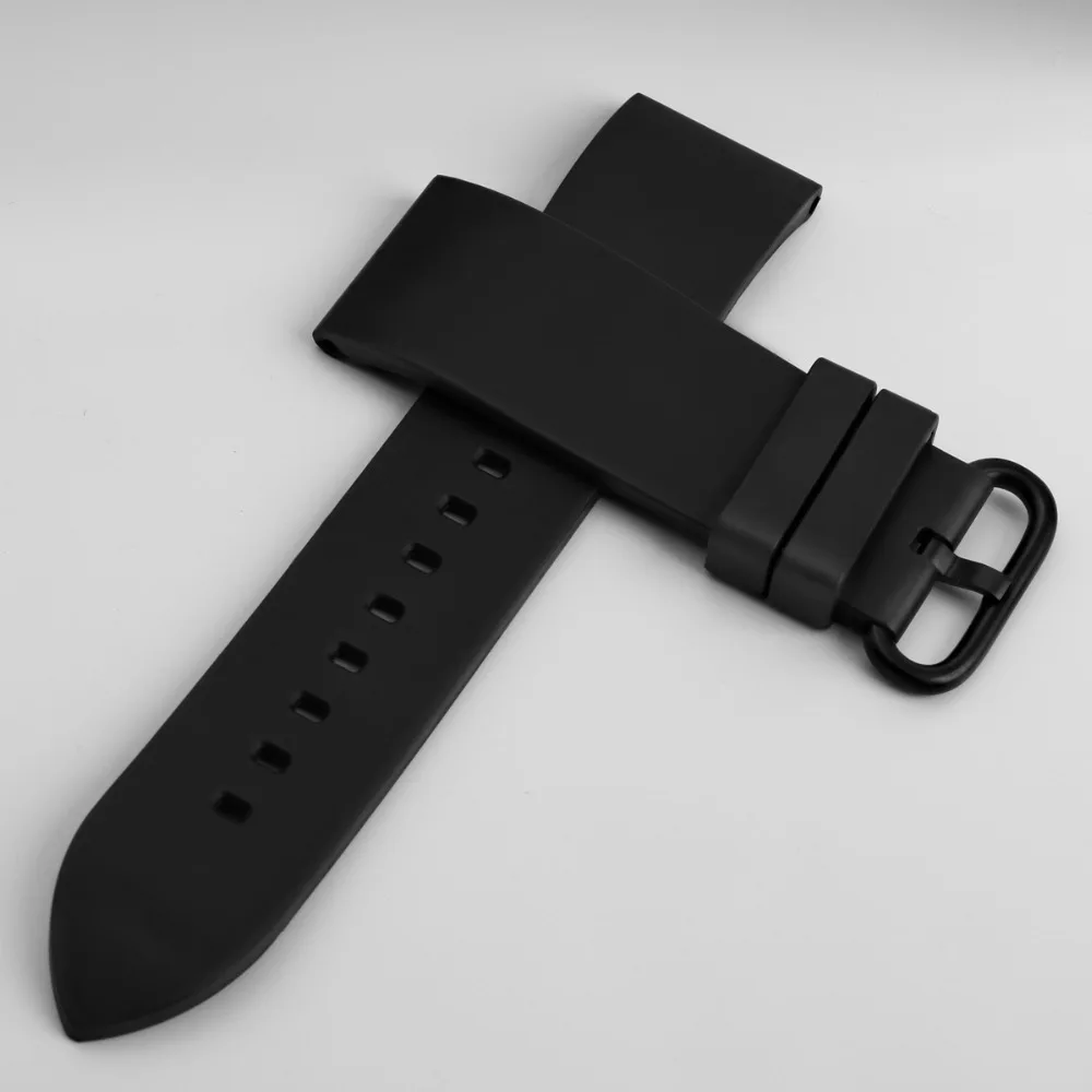 MAIKES New Design Watch Band Black 20mm 22mm 24mm Watchband Sports Fluoro Rubber Watch Strap Watch Accessories