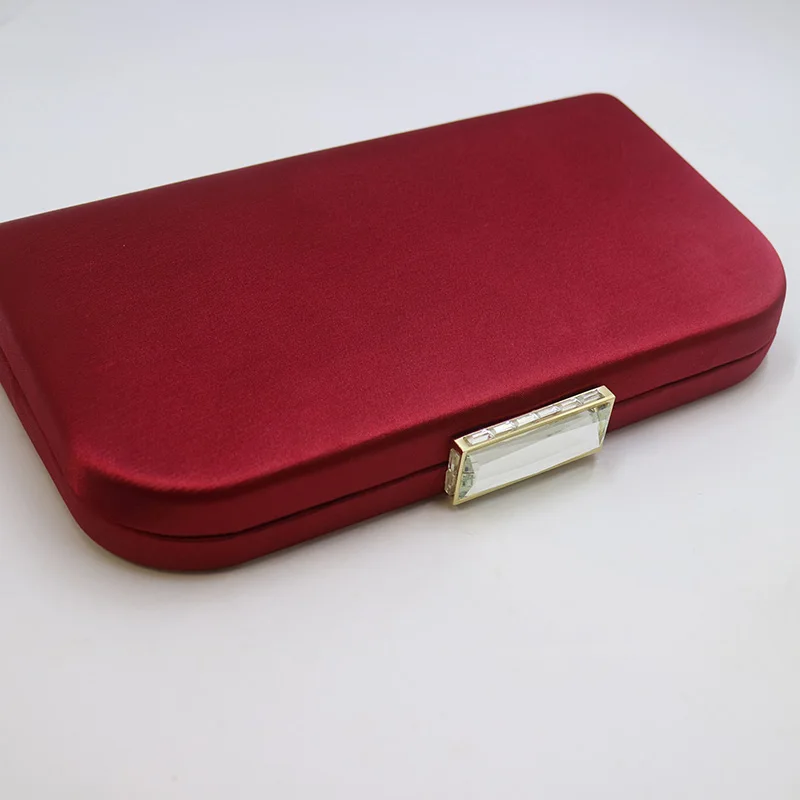 NUPHIA New Book Shape Silk Satin Evening Clutches and Evening Bags Red (Wine)