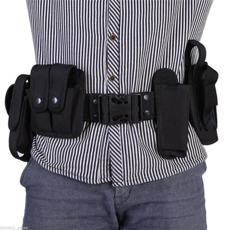 10 in 1 Tactical Hunting Heavy Duty Belt Utility Kit Belt with Handcuff Pouches System Holster Multifunction Waist Belt