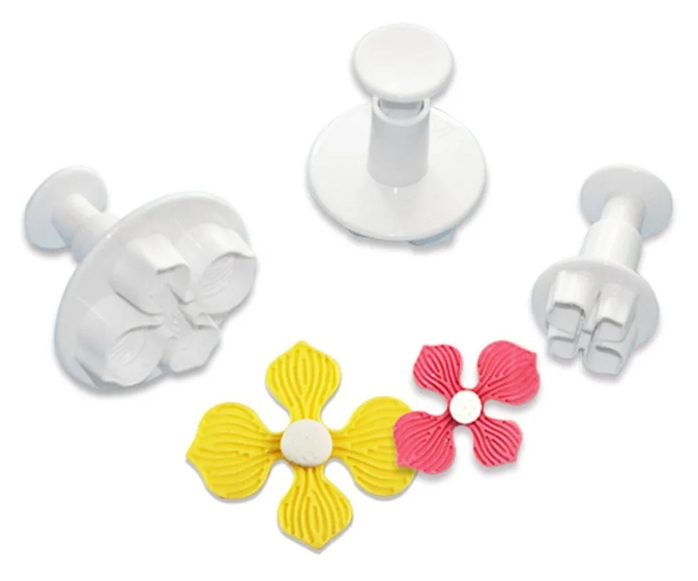 

Plastic 3pcs Hydrangea Flower Fondant Plunger Cutters DIY Baking Moulds Set HB0500