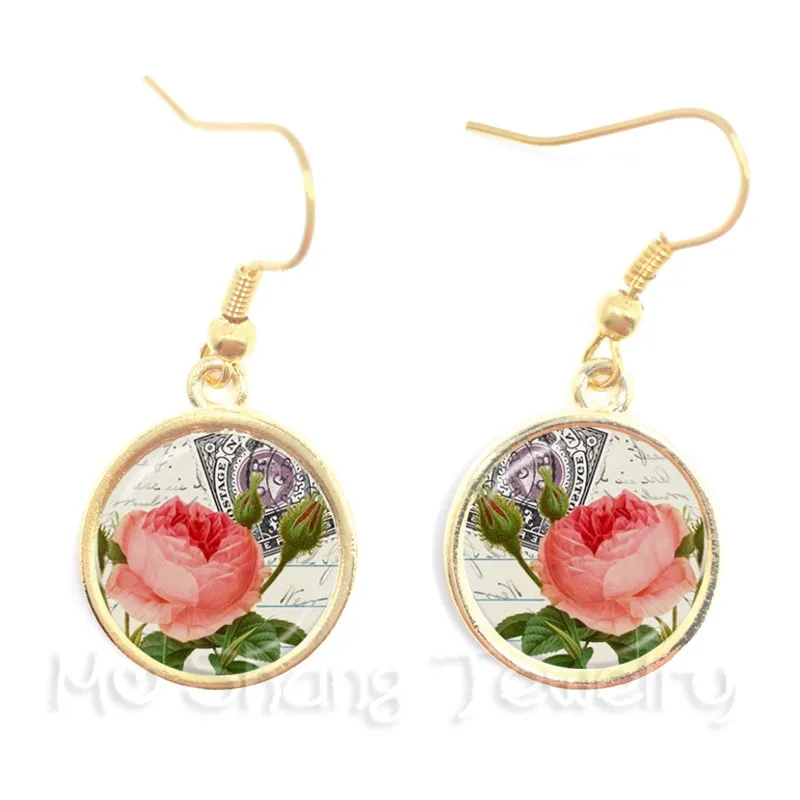 More Beautiful Flowers Design Time Gem Earrings European And American Jewelry Best Gift For Friends Drop Earrings