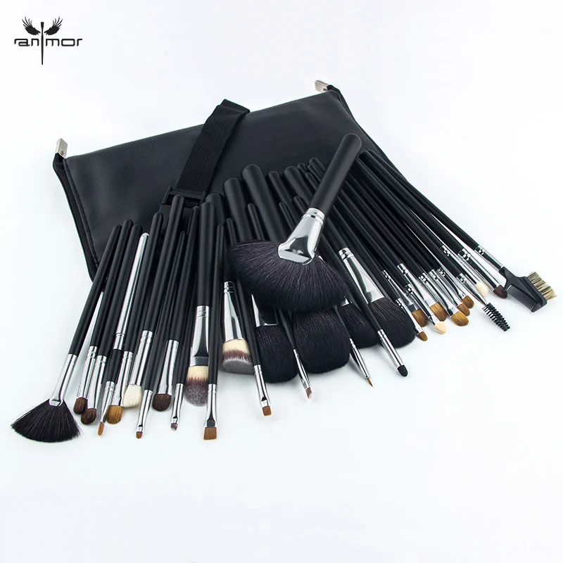 Anmor Professional 32PCS Makeup Brushes Set Natural Hair Make Up Brush Foundation Eyebrow Eyeshadow Portable Tools Cosmetic Bag