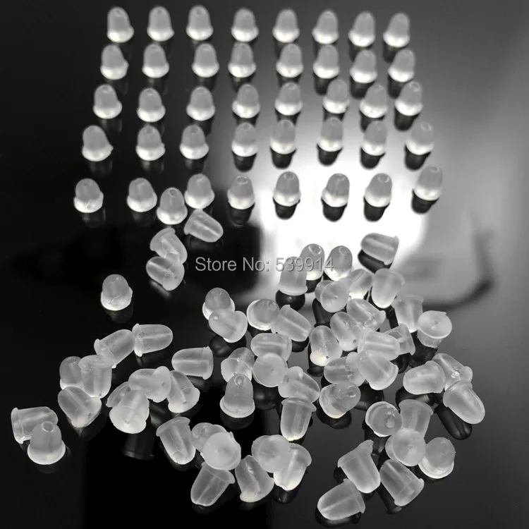 1000Pcs/Lot Earrings Jewelry Accessories Silicone Barrel Bullet Style Plastic Ear Plugging/blocked Earring Back DIY Findings