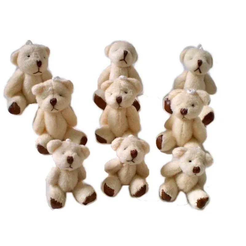 100pcs/lot Kawaii Small Joint Foot skin Bears Stuffed Plush 6.5CM Toy Mini BearTed Bears Plush Toys Wedding Gifts 01008