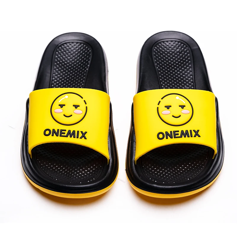 Onemix Men Slippers Casual Shoes Non-slip Indoor Summer Cute Style Black Home Sandals Anti-Slippery Women Beach Outdoor Sandals