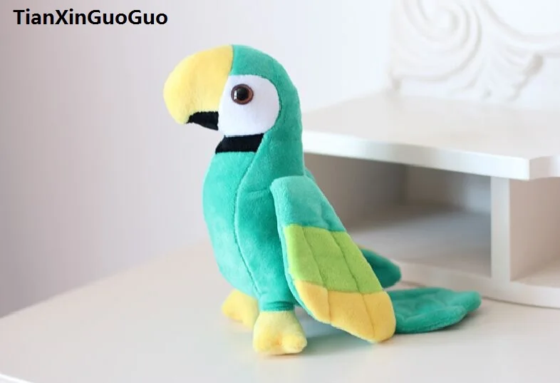 light green parrot plush toy about 20cm parrot bird soft doll baby toy ,birthday gift b2703