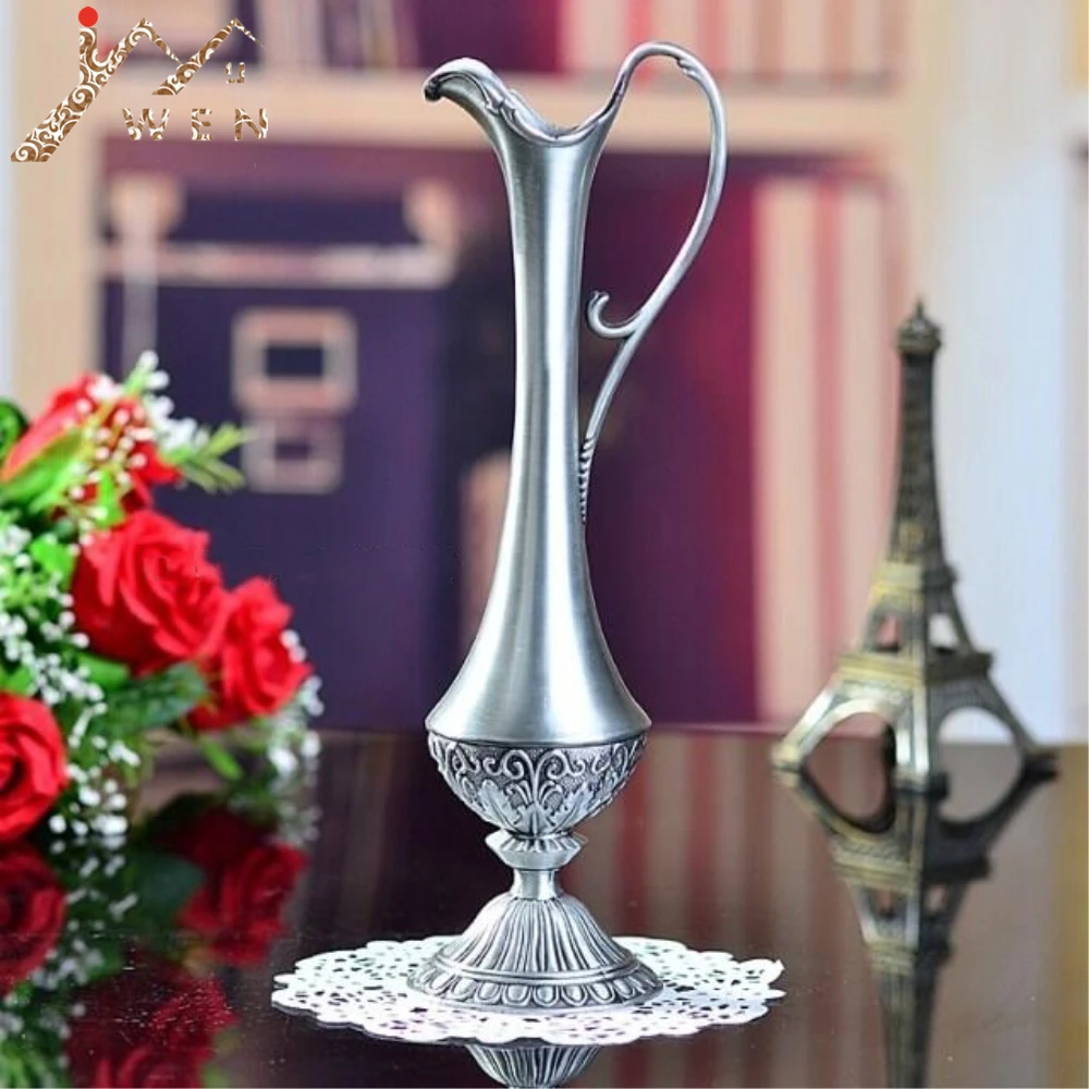 Metal Vase Pewter Plated For Home Decoration