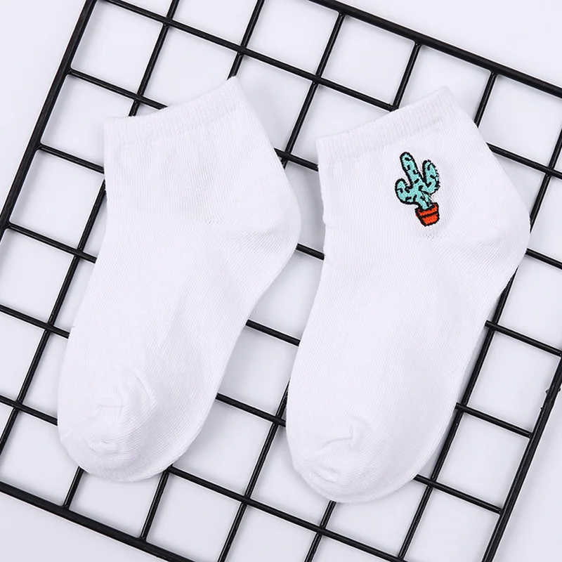 Funny Korean Boys Girls Cotton Socks School Kids Crew Sox White Watermelon Cactus Pineapple Fruit Pattern Casual Sweet Cute