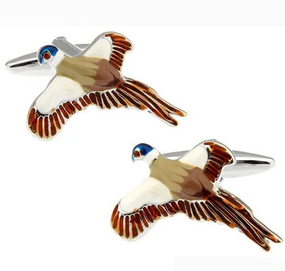 IGame Bird Cuff Links Novelty Flying Wild Goose ออกแบบวัสดุทองเหลืองคุณภาพจัดส่งฟรี