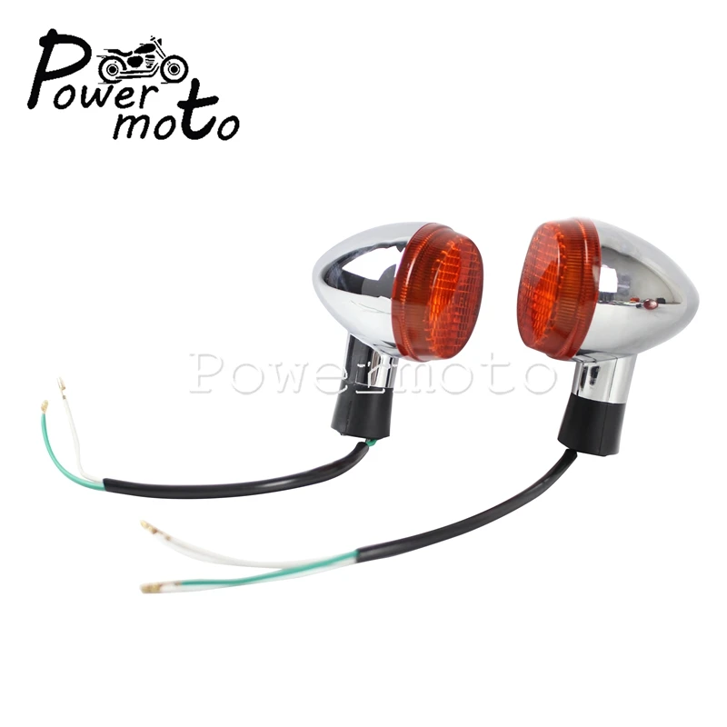 4pcs Chrome Front & Rear Turn Signal Light EMARK E13 Indicator Amber Blinker Flasher Light for Honda Shadow VTX 400 750 04-07