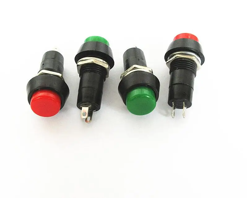 Interruptor de botón pequeño de punto de PBS-11A, autobloqueo circular/momentáneo, orificio de montaje 12mm 3A AC250V