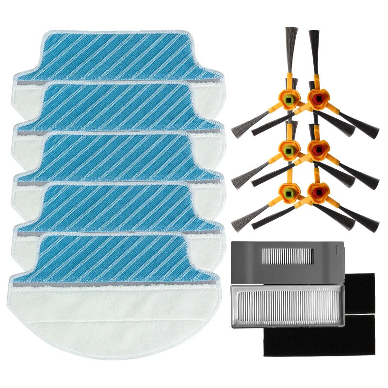 جديد فراغ الاكسسوارات أنظف حزمة ل Ecovacs Deebot DT85/DT83/DM81/DM85 الجانب فرشاة * 6 قطعة + ممسحة * 5 قطعة + فلتر HEPA * 2 قطعة