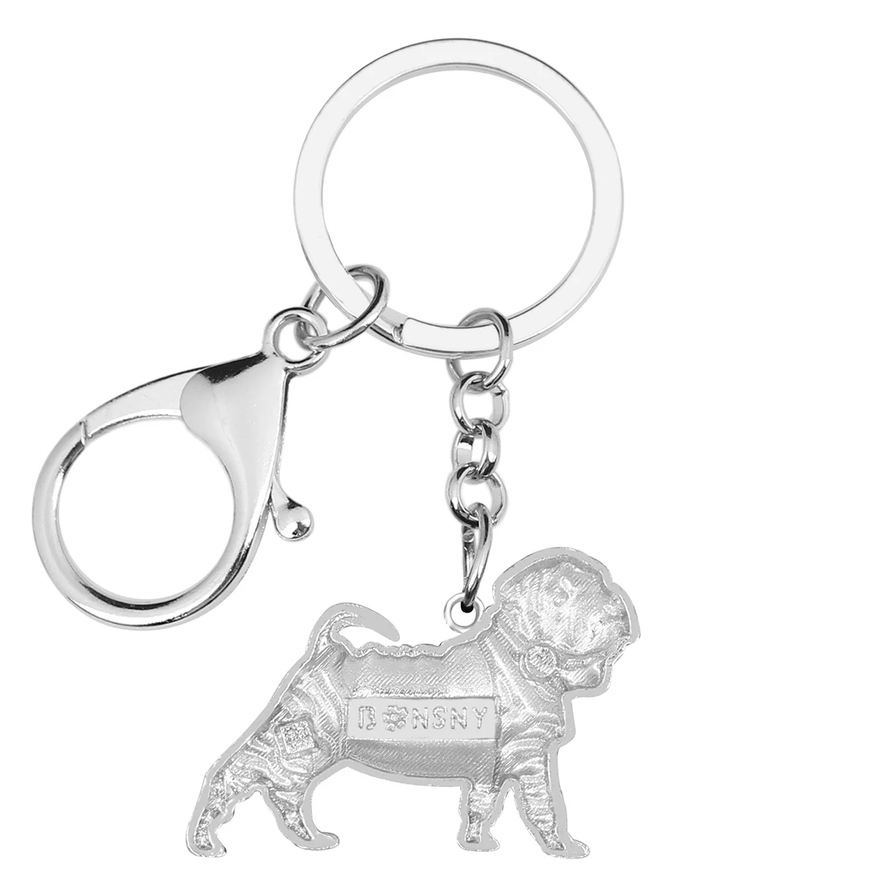 Bonsny Enamel Alloy Chinese SharPei Dog Keychains Key Chains Ring Cute Animal Jewelry For Women Girls Gift Bag Charms Pendant