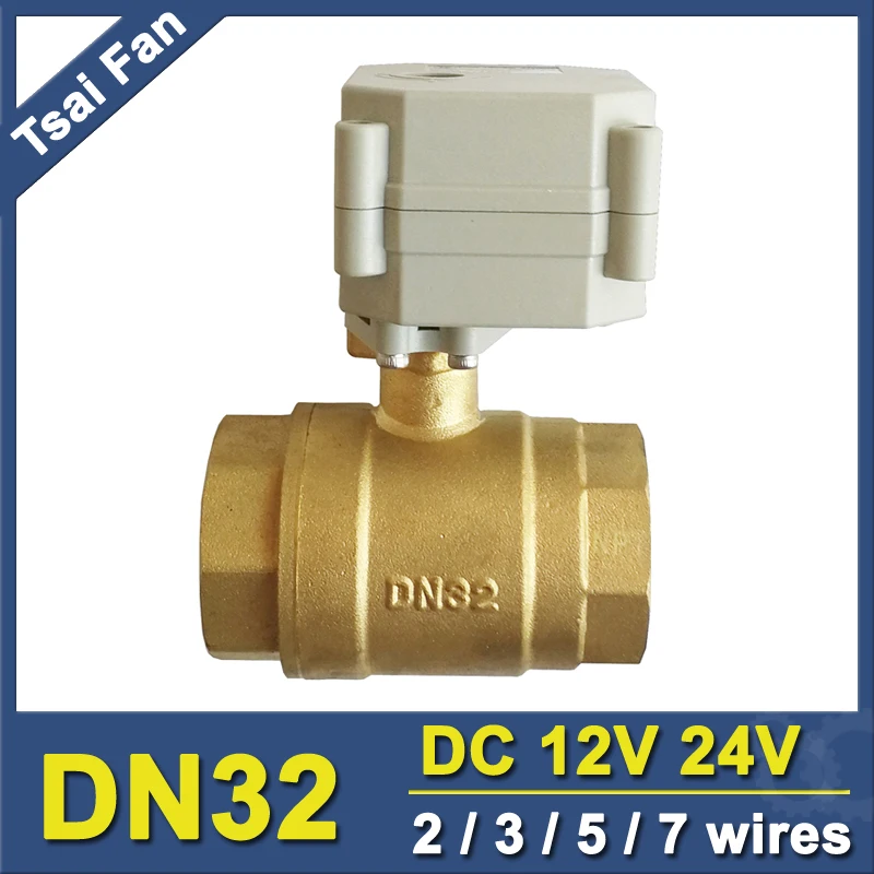 

DN32Electric Actuated Valve 2/3/5/7 Wires, 2 Way 1-1/4" Brass Electric Motorized Valve 29mm Bore 1.0Mpa For Water Application