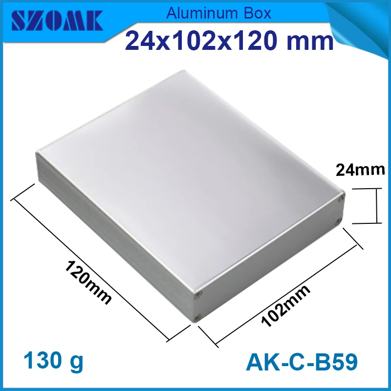 silver color high quality cheap price  Aluminum metal electrics  pcb housing 24*102*120mm