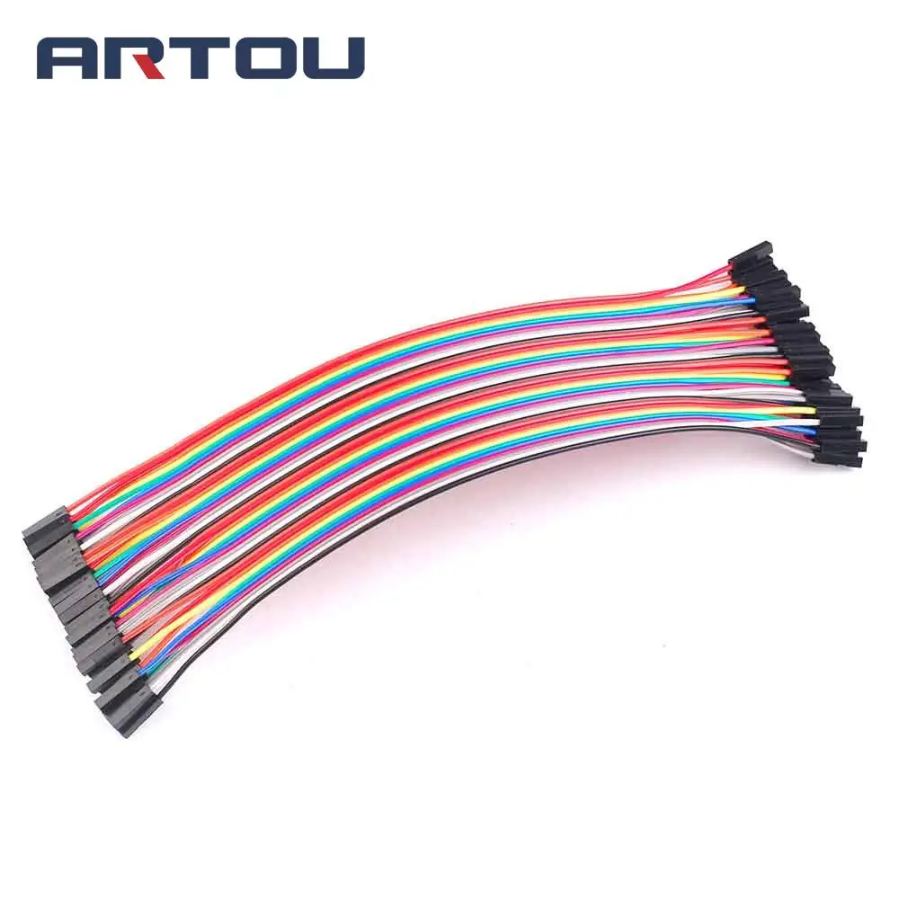 40PCS=1Row 20cm 2.54mm 1P-1P Female to Female Jumper Wire Dupont Cable Breadboard