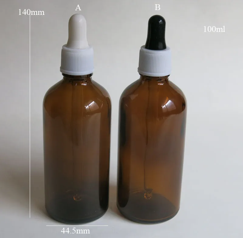 

wholesale 100pcs 100Ml amber Glass Empty Essential Oil Bottles With plastic Dropper