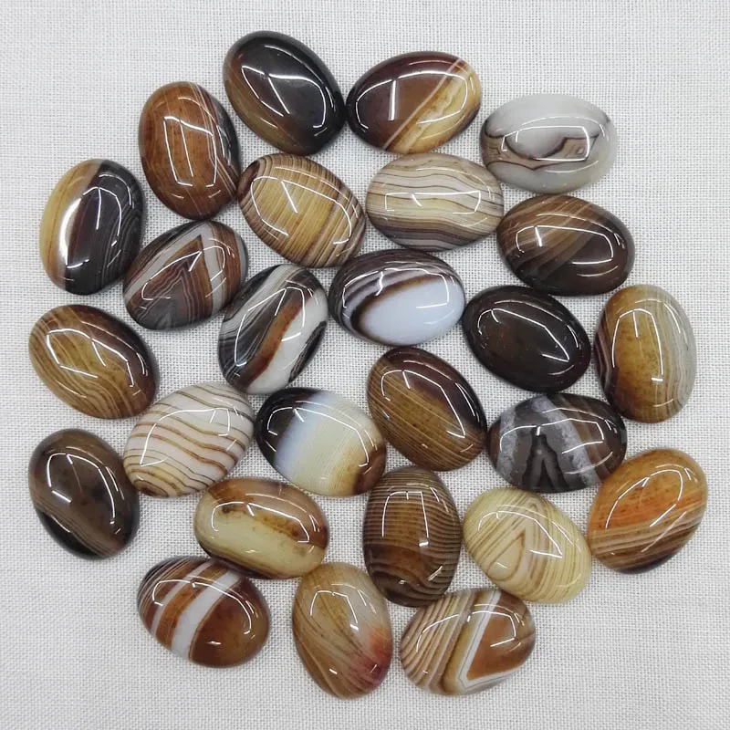 

Wholesale 30pcs Natural Striped onyx Stone Beads Oval CAB CABOCHON 13x18MM for jewelry making Free shipping