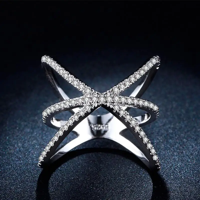 כסף מצופה אירוסין טבעות גודל 6 7 8 חדש תכשיטים חתונה יוקרה הגלובלי tellurion צלב ליידי cz זירקון מבטיחים טבעות