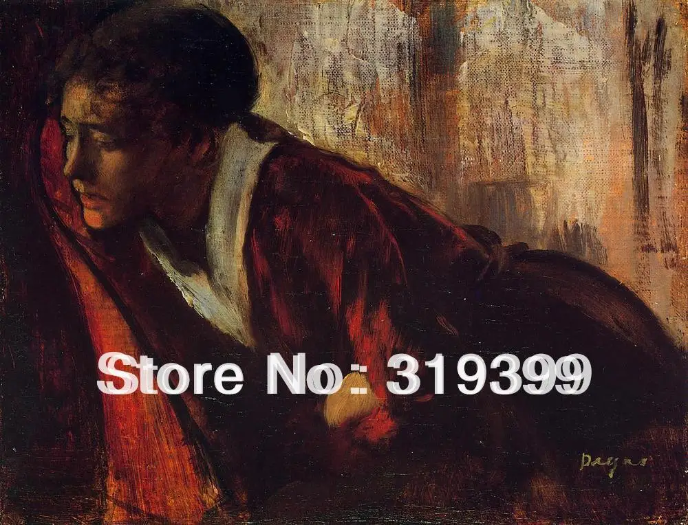 Oil Painting Reproduction on Linen Canvas,Melancholy by edgar degas ,Free FAST Shipping,100% handmade