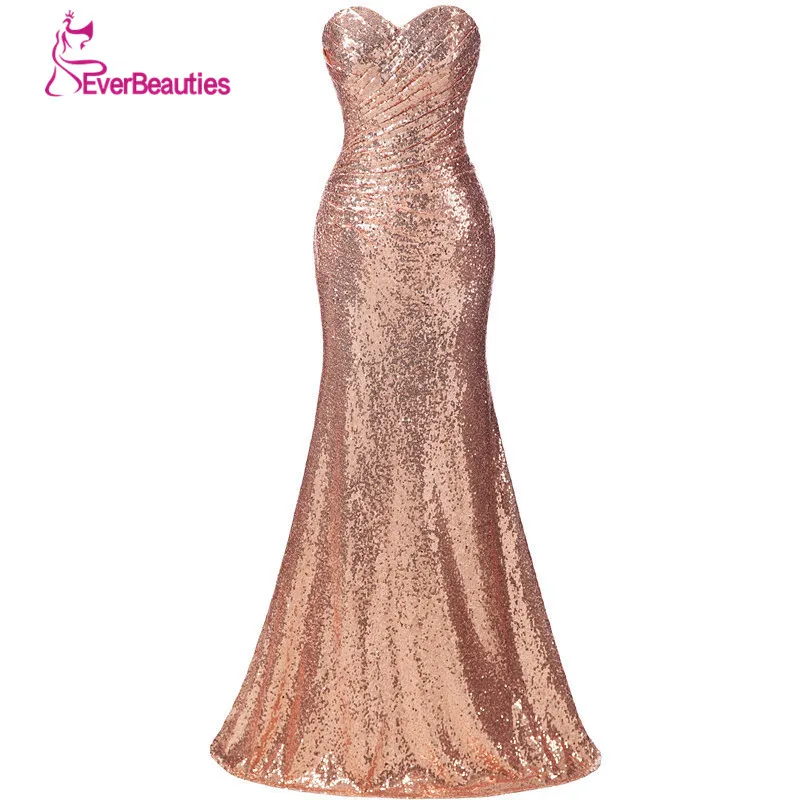 

Gold Sequin Bridesmaid Dress Long Plus Size Champagne Wedding Guest Dress Vestidos De Madrinha Robe Demoiselle D'Honneur