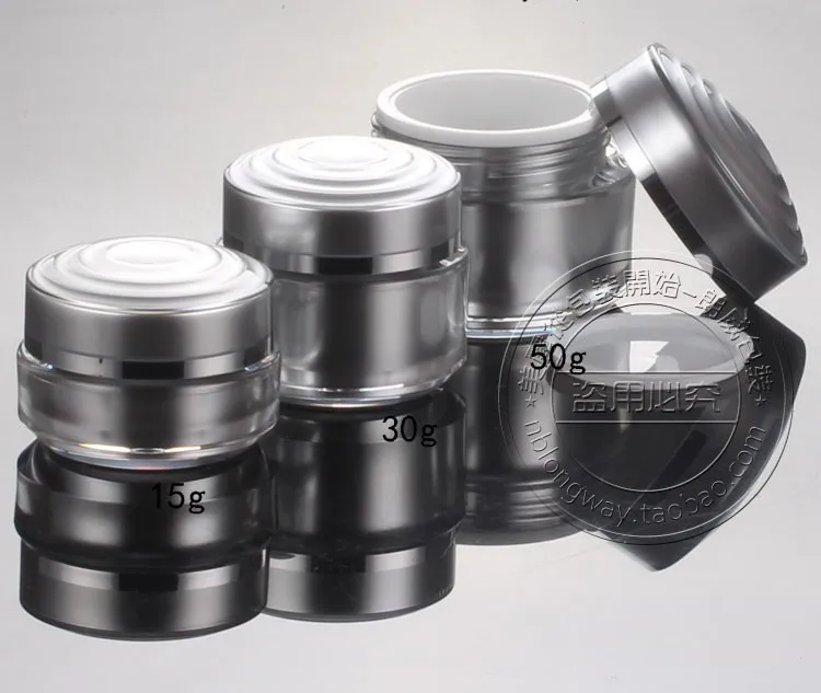 Capacity 15g  100pcs/lot c-0006 Top grade round silver acrylic ,acrylic jar for Cosmetic Packaging