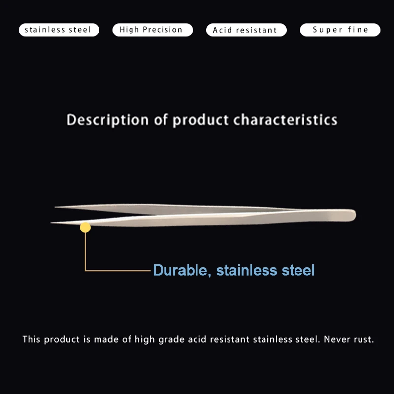 Pincettes de réparation de téléphone de haute précision, antistatiques, résistantes aux acides, haute dureté, électronique, ensemble d'outils manuels
